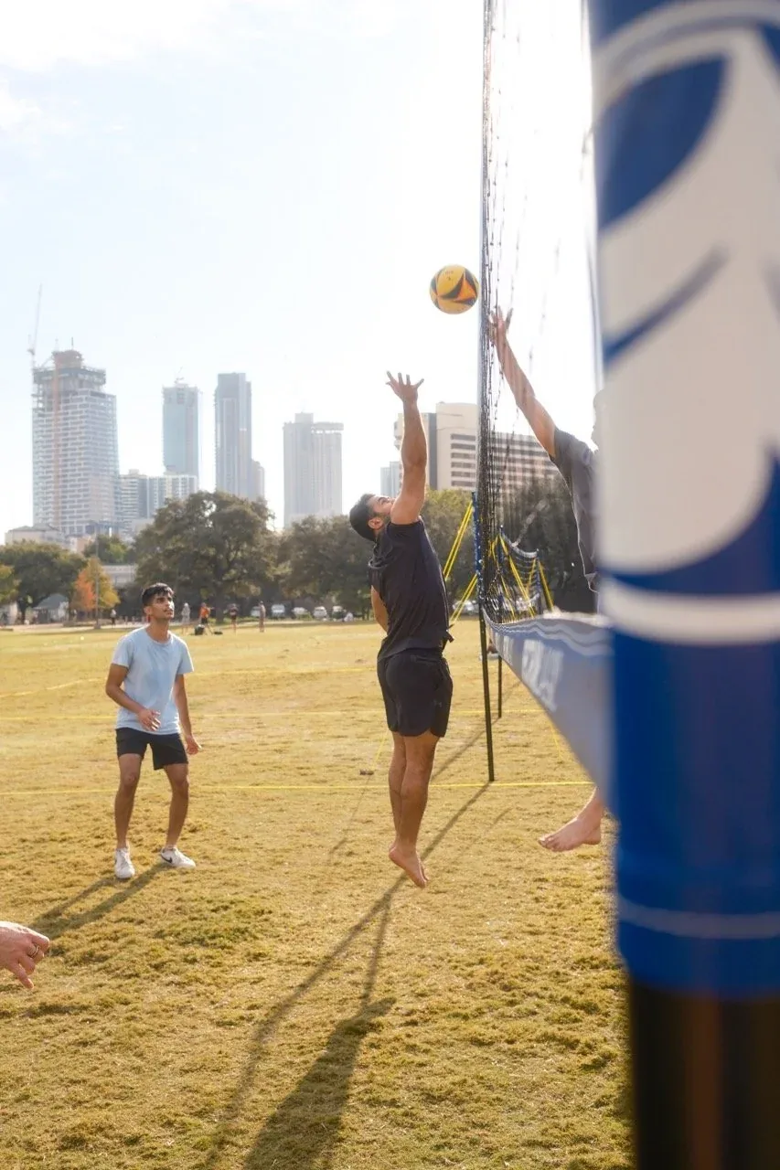Players celebrating at a Sip 'n' Serve tournament